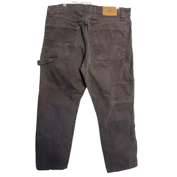 Berkley Jensen Men Work Pants 36x30 Dark 100% Cotton Relaxed Fit Durable Pockets - Picture 2 of 15